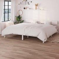 Berkfield Home Bed Frame White Solid Wood Pine 200x200 cm