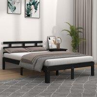 Berkfield Home Bed Frame Black Solid Wood 200x200 cm