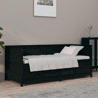 Berkfield Home Day Bed Black 90x190 cm Solid Wood Pine