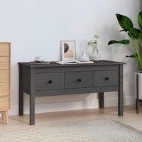 Berkfield Home Coffee Table Grey 102x49x55 cm Solid Wood Pine | Size: 102 x 49 x 55 cm