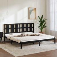Berkfield Home Bed Frame Black Solid Wood Pine 200x200 cm