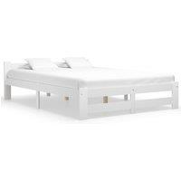 Berkfield Home Bed Frame White Solid Pine Wood 180x200 cm Super King