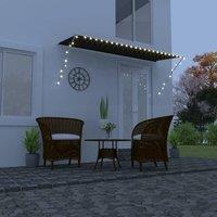 Berkfield Home Retractable Awning with LED 350x150 cm Anthracite in Black