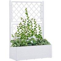 Berkfield Home Garden Raised Bed with Trellis & Self Watering System White