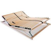 Berkfield Home Slatted Bed Base with 28 Slats 7 Zones 120x200 cm in Brown | Size: Small Double