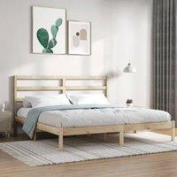 Berkfield Home Bed Frame Solid Wood Pine 200x200 cm in Brown
