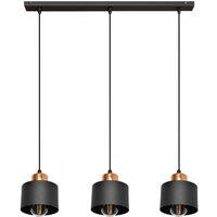 Netlighting Edison Straight Bar Pendant Ceiling Light Black Copper 12cm