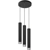 Netlighting Tuba Cluster Pendant Ceiling Light Black Chrome 30cm