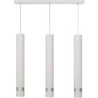 Netlighting Tuba Straight Bar Pendant Ceiling Light White Chrome 60cm