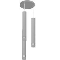 Netlighting Tuba Cluster Pendant Ceiling Light Grey Chrome 30cm