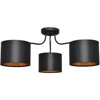 Netlighting Alba Multi Arm Semi Flush Ceiling Light Black Gold 65cm
