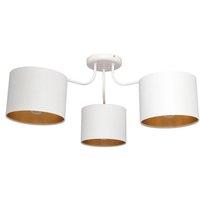 Netlighting Alba Multi Arm Semi Flush Ceiling Light White Gold 65cm