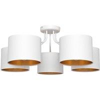 Netlighting Alba Multi Arm Semi Flush Ceiling Light White Gold 70cm
