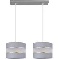 Netlighting Helen Straight Bar Pendant Ceiling Light Grey Silver 45cm