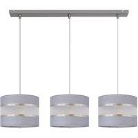 Netlighting Helen Straight Bar Pendant Ceiling Light Grey Silver 65cm