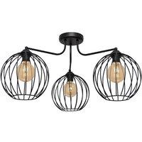 Netlighting Mercure Multi Arm Semi Flush Ceiling Light Black 72cm