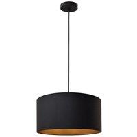 Netlighting Alba Cylindrical Pendant Ceiling Light Black Gold 40cm