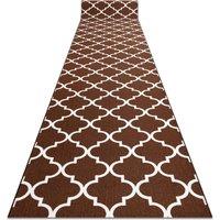 RugsX Anti-Slip Trellis Runner in Brown | Size: 120 cm x 250 cm