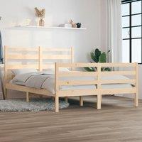 Berkfield Home Bed Frame Solid Wood Pine 140x200 cm in Brown