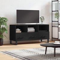Berkfield Home TV Cabinet Black 102x36x50 cm Engineered Wood | Size: 102 x 36 x 50 cm