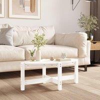 Berkfield Home Coffee Table White 87x48x35 cm Solid Wood Pine | Size: 87 x 48 x 35 cm
