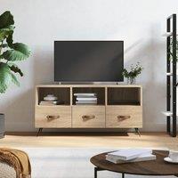 Berkfield Home TV Cabinet Sonoma Oak 102x36x50 cm Engineered Wood in Brown | Size: 102 x 36 x 50 cm