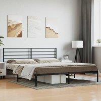 Berkfield Home Metal Bed Frame with Headboard Black 193x203 cm
