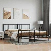 Berkfield Home Metal Bed Frame with Headboard & Footboard Black 200x200 cm