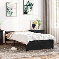 Berkfield Home Bed Frame Black Solid Wood 90x200 cm