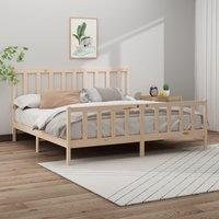 Berkfield Home Bed Frame Solid Wood Pine 200x200 cm in Brown