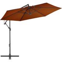 Berkfield Home Cantilever Umbrella with Aluminium Pole Terracotta 300 cm in Brown