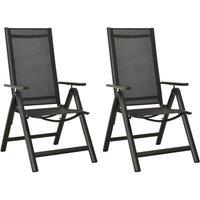 Berkfield Home Folding Garden Chairs 2 pcs Textilene & Aluminium Black