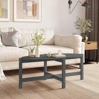 Berkfield Home Coffee Table Grey 118x63x45 cm Solid Wood Pine | Size: 118 x 63 x 45 cm
