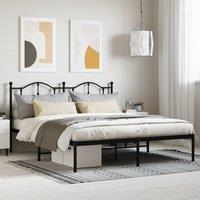 Berkfield Home Metal Bed Frame with Headboard Black 183x213 cm