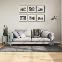 Berkfield Home Rug Short Pile Soft & Washable Anthracite 120x170 cm in Black | Size: 100 cm diameter