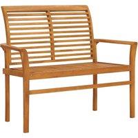 Berkfield Home Garden Bench 112 cm Solid Teak Wood in Brown