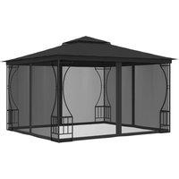 Berkfield Home Gazebo with Nets 300x300x265 cm Anthracite in Black | Size: 300 x 300 x 265 cm