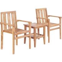 Berkfield Home 3 Piece Bistro Set Solid Teak in Brown