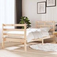 Berkfield Home Bed Frame 75x190 cm Small Single Solid Wood in Brown