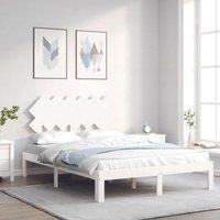 Berkfield Home Bed Frame with Headboard White 120x200 cm Solid Wood