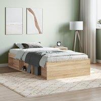 Berkfield Home Bed Frame Sonoma Oak 100x200 cm in Brown