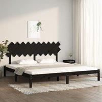 Berkfield Home Bed Frame Black 200x200 cm Solid Wood