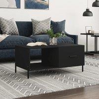 Berkfield Home Coffee Table Black 90x50x40 cm Engineered Wood | Size: 90 x 50 x 40 cm