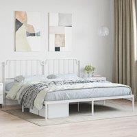 Berkfield Home Metal Bed Frame with Headboard White 193x203 cm