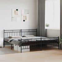 Berkfield Home Metal Bed Frame with Headboard & Footboard Black 193x203 cm