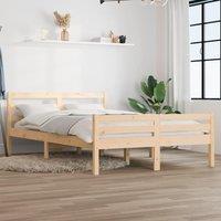 Berkfield Home Bed Frame Solid Wood 135x190 cm Double in Brown