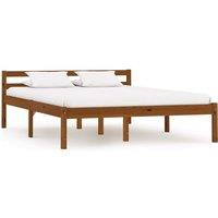 Berkfield Home Bed Frame Honey Brown Solid Pine Wood 140x200 cm