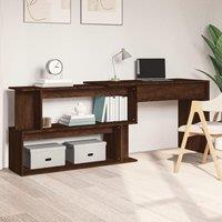 Berkfield Home Corner Desk Brown Oak 200x50x76 cm Engineered Wood | Size: 200 x 50 x 76 cm