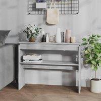 Berkfield Home Console Table Grey Sonoma 102x30x80 cm Engineered Wood | Size: 102 x 30 x 80 cm