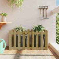 Berkfield Home Garden Raised Bed with Fence Design 100x50x50 cm Impregnated Wood Pine in Brown | Size: 100 x 50 x 50 cm